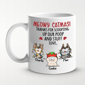 Meowy Catmas - Mug personnalisé chat - Cadeau de Noël pour propriétaires et amoureux des animaux