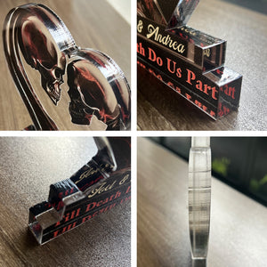 Custom Acrylic Plaque - Personalized Anniversary Wedding Gifts For Husband And Wife, Him And Her - Love Outlasts Time