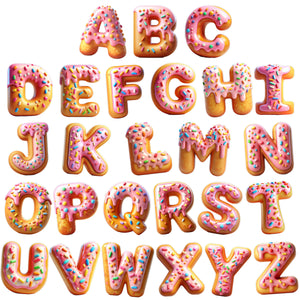 Custom Donut Letter Wooden Ornament - Personalized Christmas Birthday Gifts For Mom, Dad, Brother, Sister, Kids - A Bite Of Holiday Happiness