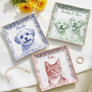 Custom Photo Full-Print Jewelry Dish - Personalized Christmas Birthday Gifts For Dog Cat Lovers, Dog Dad And Mom, Cat Owners - Forever My Little Muse