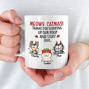Meowy Catmas - Mug personnalisé chat - Cadeau de Noël pour propriétaires et amoureux des animaux