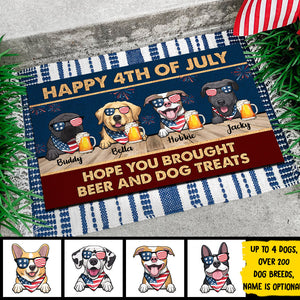 Happy Independence Day Hope You Brought Beer And Dog Treats - 4th Of July Funny Personalized Pet Decorative Mat (Cat & Dog)