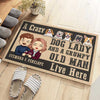 A Crazy Dog Lady And Her Grumpy Old Man Live Here - Personalized Decorative Mat