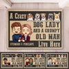 A Crazy Dog Lady And Her Grumpy Old Man Live Here - Personalized Decorative Mat