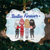 Life Is Better With Sisters - Personalized Custom Benelux Shaped Wood Christmas Ornament