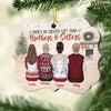 Brothers And Sisters Forever Linked Together - Personalized Custom Benelux Shaped Wood Christmas Ornament