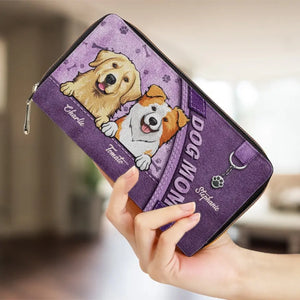Life Is Better With Dogs - Dog & Cat Personalized Custom Leather Long Wallet - Gift For Pet Owners, Pet Lovers