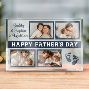 Custom Photo Happy Father's Day - Family Personalized Custom Rectangle Shaped Acrylic Plaque - Father's Day, Gift For Dad