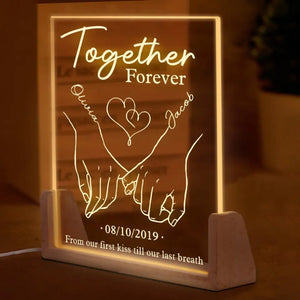 Love You Today, Love You Tomorrow - Couple Personalized Custom Shaped 3D LED Walnut Night Light - Gift For Husband Wife, Anniversary