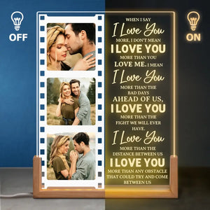 Custom Photo The One Whom My Soul Loves - Couple Personalized Custom Shaped 3D LED Walnut Night Light - Gift For Husband Wife, Anniversary