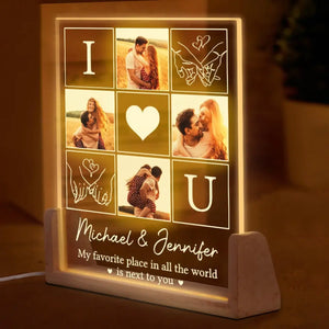 Custom Photo You Are My Favorite One - Couple Personalized Custom Shaped 3D LED Walnut Night Light - Gift For Husband Wife, Anniversary