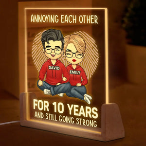 May We Annoying Each Other For Many Years  - Couple Personalized Custom Shaped 3D LED Walnut Night Light - Gift For Husband Wife, Anniversary