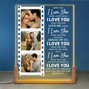 Custom Photo The One Whom My Soul Loves - Couple Personalized Custom Shaped 3D LED Walnut Night Light - Gift For Husband Wife, Anniversary