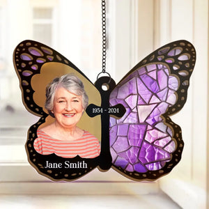 Custom Photo Memories Last Forever - Memorial Personalized Window Hanging Suncatcher - Sympathy Gift For Family Members