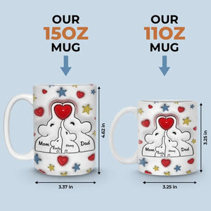 The Heart Of A Home - Family Personalized Custom 3D Inflated Effect Printed Mug - Gift For Family Members