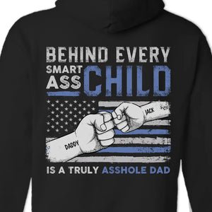 My Dad Taught Me Everything He Knows - Family Personalized Custom Back Printed Unisex T-shirt, Hoodie, Sweatshirt - Father's Day, Gift For Dad