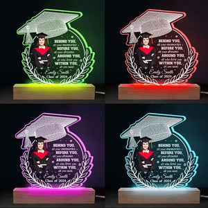 Custom Photo Around You, All Who Love You - Family Personalized Custom Shaped 3D LED Light - Graduation Gift For Family Members, Siblings, Brothers, Sisters