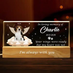 Custom Photo Your Wings Were Ready - Memorial Personalized Custom Acrylic Letters 3D LED Night Light - Sympathy Gift For Pet Owners, Pet Lovers