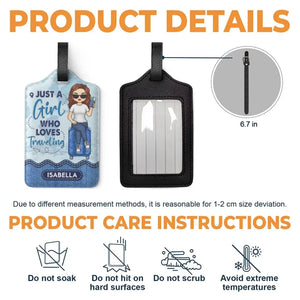 A Girl Who Loves Traveling And Adventures - Travel Personalized Custom Luggage Tag - Holiday Vacation Gift, Gift For Adventure Travel Lovers