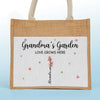 Grandma's Garden - Family Personalized Custom Tote Gift Bags, Jute Tote Bags, Beach Bags - Gift For Mom, Grandma