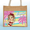 Summer Vibe - Bestie Personalized Custom Tote Gift Bags, Jute Tote Bags, Beach Bags - Gift For Best Friends, BFF, Sisters