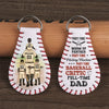 Part-Time Pitching Machine Full-Time Dad - Family Personalized Custom Leather Keychain - Gift For Family Members