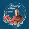Custom Photo Always In Our Thoughts - Memorial Personalized Custom Stain Glass Style Acrylic Garden Stake - Sympathy Gift For Family Members