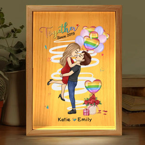 J'ai besoin de toi comme un cœur a besoin d'un battement - Cadre lumineux personnalisé pour couple - Cadeau pour mari et femme, anniversaire, LGBTQ+