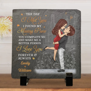 By Your Side Is Where I Want To Be - Couple Personalized Custom Square Shaped Stone With Stand - Gift For Husband Wife, Anniversary