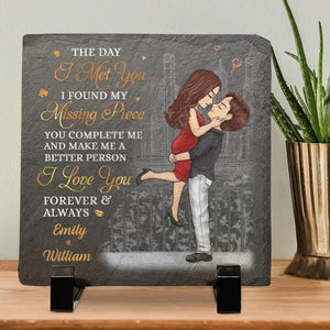 By Your Side Is Where I Want To Be - Couple Personalized Custom Square Shaped Stone With Stand - Gift For Husband Wife, Anniversary