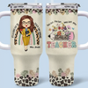 To Teach Is To Touch A Life Forever - Teacher Personalized Custom 40 Oz Stainless Steel Tumbler With Handle - Gift For Teacher