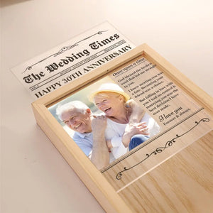 Photo personnalisée « Nous sommes plus vivants quand nous sommes amoureux » - Cadre photo personnalisé pour couple, boîte lumineuse - Cadeau pour mari et femme, anniversaire