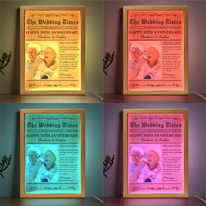 Photo personnalisée « Nous sommes plus vivants quand nous sommes amoureux » - Cadre photo personnalisé pour couple, boîte lumineuse - Cadeau pour mari et femme, anniversaire