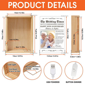 Photo personnalisée « Nous sommes plus vivants quand nous sommes amoureux » - Cadre photo personnalisé pour couple, boîte lumineuse - Cadeau pour mari et femme, anniversaire