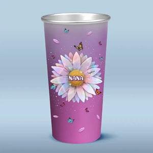 To The World You Are A Grandma But To Us You Are The World - Family Personalized Custom Aluminum Changing Color Cup - Gift For Mom, Grandma