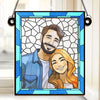 Custom Photo Love You More Every Day - Couple Personalized Window Hanging Suncatcher Ornament - Gift For Husband Wife, Anniversary