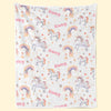 Born To Sparkle Like A Unicorn - Family Personalized Custom Baby Blanket - Gift For Baby Kids, Newborn Baby