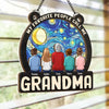 Happiness Is A Hug From Grandma - Family Personalized Window Hanging Suncatcher - Gift For Grandma