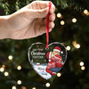 A Beautiful Sight, We're Happy Tonight - Couple Personalized Custom Heart Glass Ornament - Christmas Gift For Husband Wife, Anniversary, First Christmas