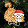 Wishing You A Very Meowy Christmas - Cat Personalized Custom Ornament - Acrylic Custom Shaped - Christmas Gift For Pet Owners, Pet Lovers
