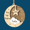 Our Christmas Joy Has A New Heartbeat - Family Personalized Custom Shaped 2 Layered Wood Christmas Ornament - Christmas Gift For Baby Kids, Newborn Baby