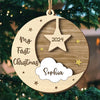 Our Christmas Joy Has A New Heartbeat - Family Personalized Custom Shaped 2 Layered Wood Christmas Ornament - Christmas Gift For Baby Kids, Newborn Baby