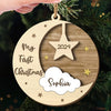 Our Christmas Joy Has A New Heartbeat - Family Personalized Custom Shaped 2 Layered Wood Christmas Ornament - Christmas Gift For Baby Kids, Newborn Baby