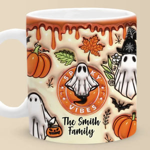 Notre famille est un vrai cri - Mug personnalisé avec effet gonflé 3D - Cadeau d'Halloween pour les membres de la famille