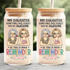 A Mother's Treasure Is Her Daughter - Family Personalized Custom Glass Cup, Iced Coffee Cup - Gift For Mom, Daughter