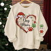 Mistletoe Kisses And Paw Prints In The Snow - Dog & Cat Personalized Custom Unisex Sweatshirt With Design On Sleeve - Christmas Gift For Pet Owners, Pet Lovers