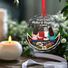 The Love Between Mother & Daughters Is Forever - Family Personalized Custom Circle Glass Ornament - Christmas Gift For Mom, Daughter