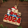 Laughter And Love Fill Our Home This Christmas - Family Personalized Custom Leather Ornament - Christmas Gift For Family Members