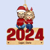 Laughter And Love Fill Our Home This Christmas - Family Personalized Custom Leather Ornament - Christmas Gift For Family Members