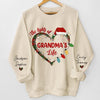 The Lights Of Grandma's Life - Family Personalized Custom Unisex Sweatshirt With Design On Sleeve - Christmas Gift For Mom, Grandma
